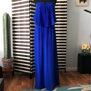 City Triangles Maxi Royal Blue Strapless Dress M